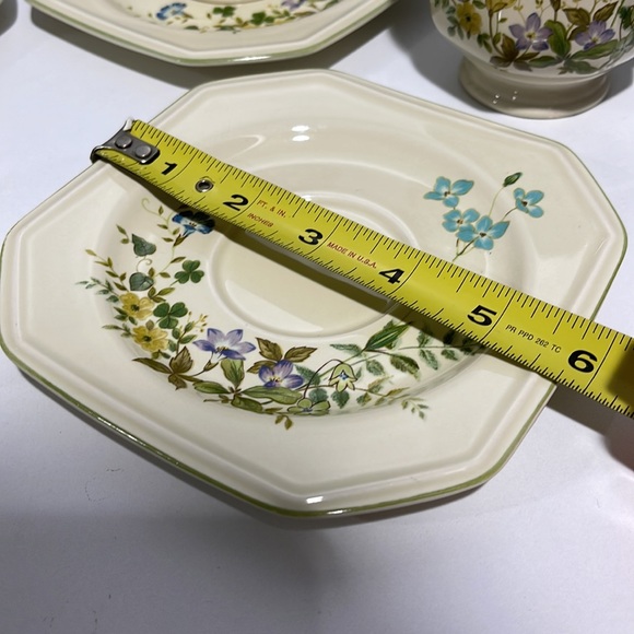 Mikasa Continental Ivory Greenery porcelain tea 4 cups saucers and Sugar bowl - Picture 9 of 13